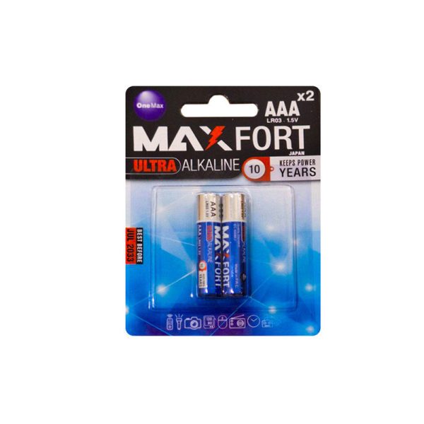 باتری غیر شارژی نیم قلمی آلکالاین دوتایی MAX FORT