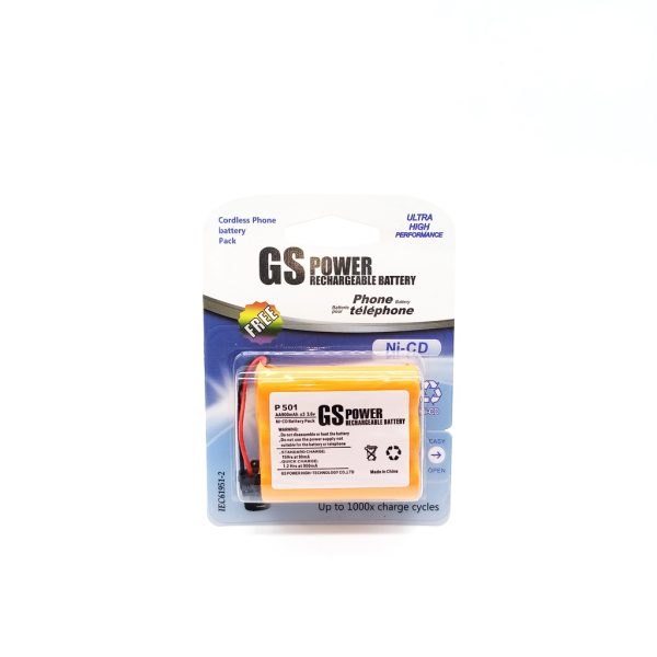 باتری شارژی تلفنی (P501) ۳ ۶ ولت ۹۰۰ میلی آمپر GS POWER